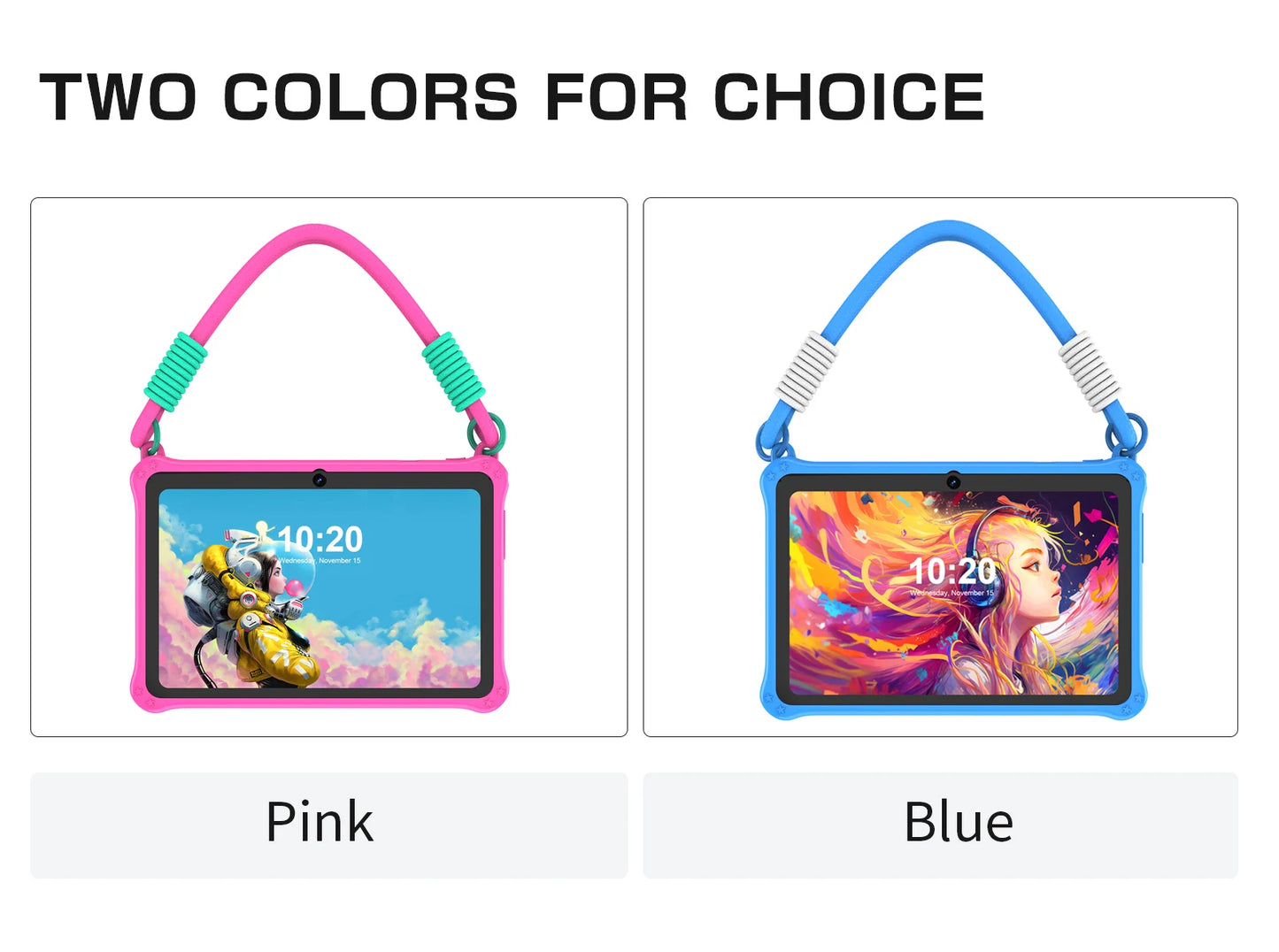 PRITOM Kids Tablet 7 Inch Android 13 4GB (2+2 VIRTUAL) RAM 32GB ROM WiFi Bluetooth Children Software Installed with Lanyard