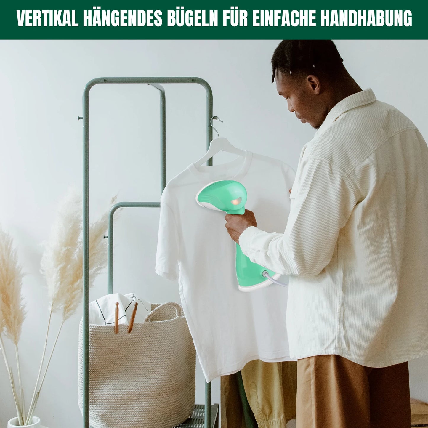 BRIEFNESS 2000W Handheld Steamer for Clothes, 30s Heat-up, Portable Garment Wrinkle Remover, Travel/Home Use, Fast Steam Iron