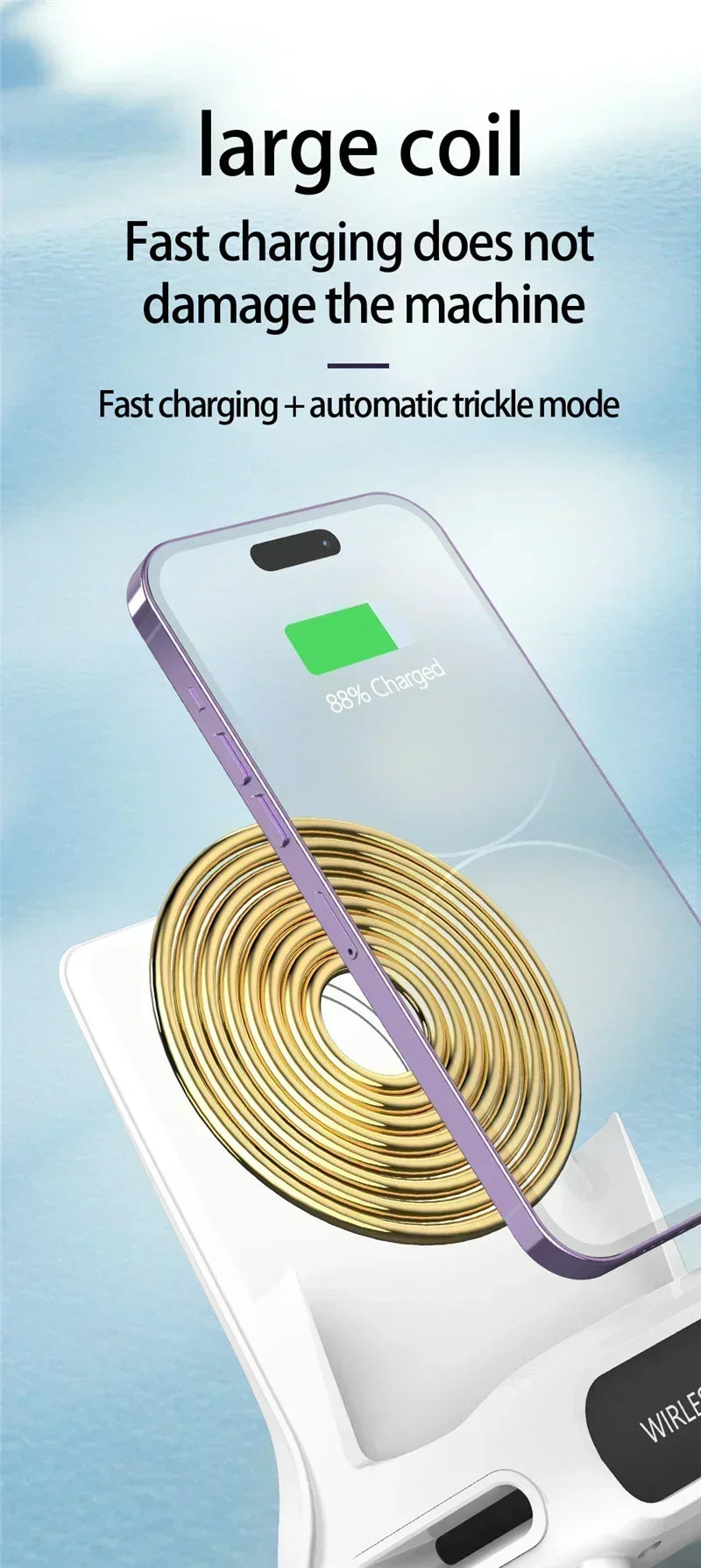 Caricabatterie wireless da tavolo con supporto per telefono altoparlante per iPhone 16-12 Pro Max Samsung S25 S24 Xiaomi stazione di ricarica intelligente