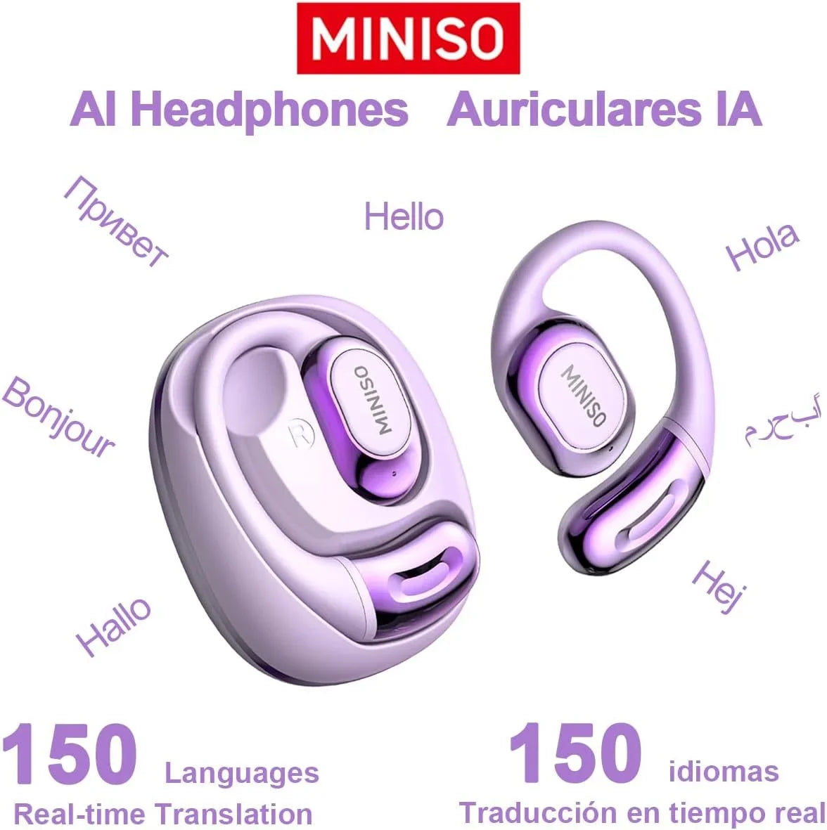 MINISO MS156 Bluetooth AI Earphones OWS Sports Headphones Music Stere HD Bass Wireless Headphones Longlife Translator Earbuds