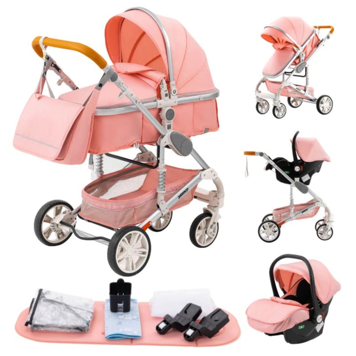 Passeggino 3 in 1 Multifunzionale YAZOCO - Pieghevole, Leggero, Standard EU