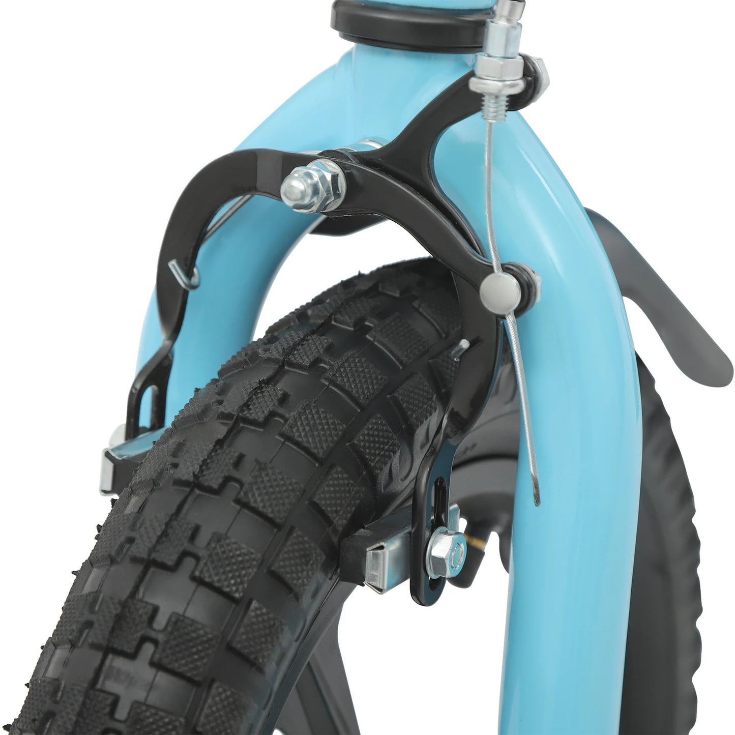 12 Inch Kids Bike Adjustable Beginner Children's Bicycle Load 50kg w/Training Wheels + Water Bottle for 2-5 Year Old, Blue/White