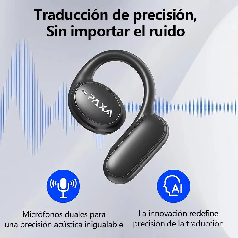 PAXA Openair5 AI Inteligente Inalámbrico Bluetooth 5.4 Headphones Alto Sonido Music Gaming Earphones HD Call AI Translation