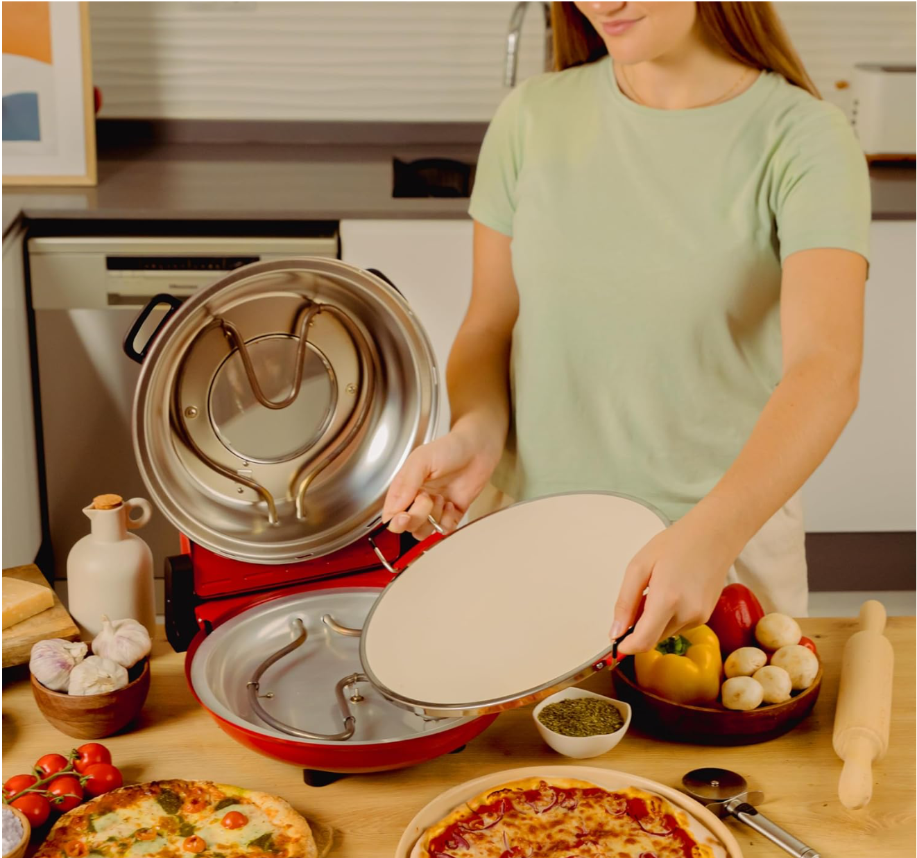 Cecotec Pizza Maker Forno elettrico grill per pizza Fun Pizza&Co Mamma Mía Vista