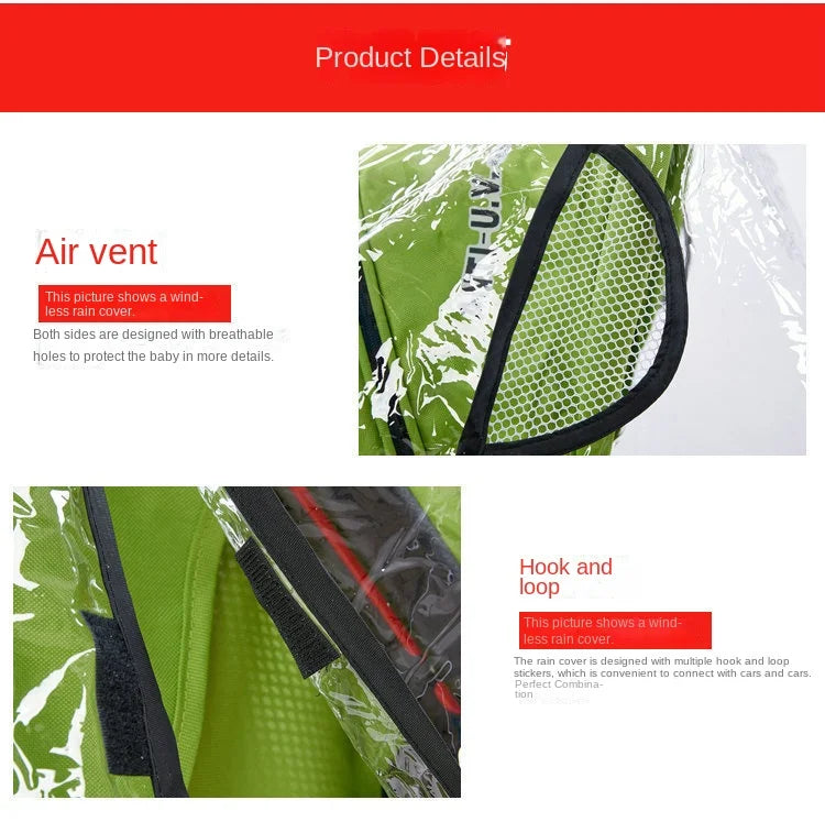 Copertura Antipioggia Universale per Passeggino - Protezione Impermeabile Trasparente