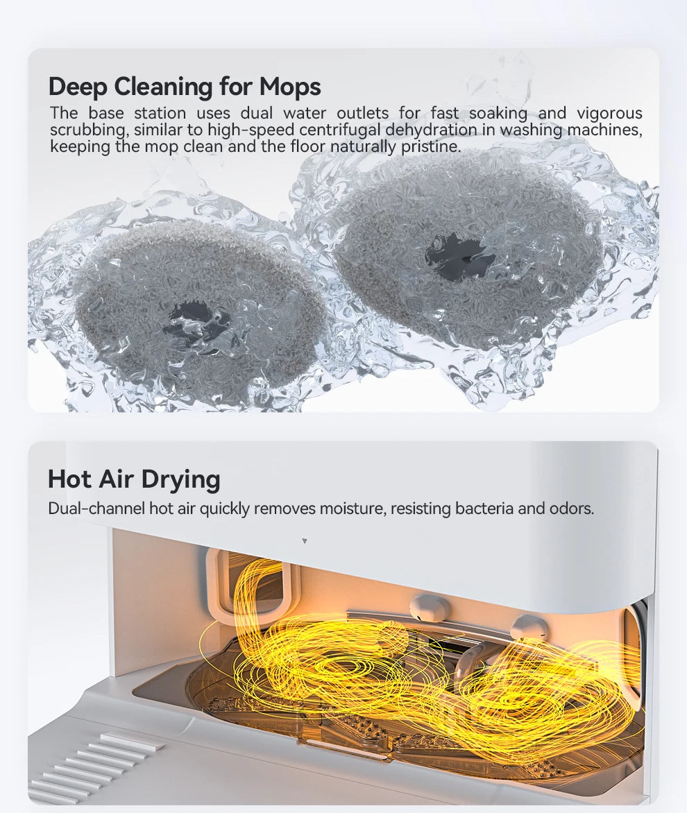 Robot Aspirapolvere JONR P20 Pro - Lavaggio e Aspirazione 8000Pa con Stazione Autopulente