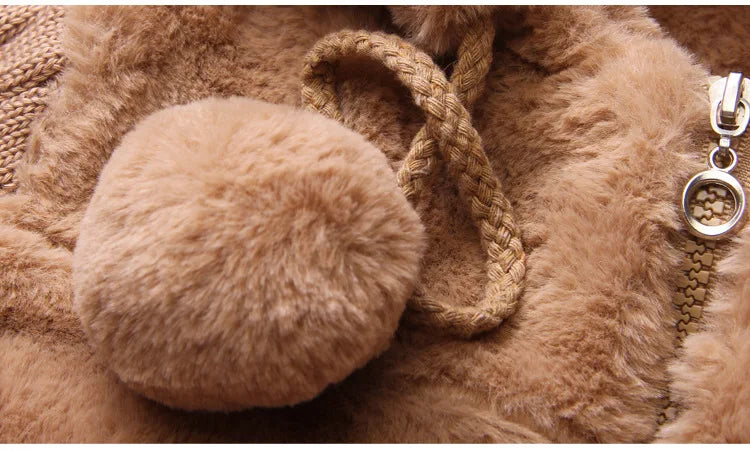 Big Size Winter Girls Jackets Keep Warm Thicken Christmas Coat Autumn Hooded Zipper Waterproof Outerwear Kids Clothes 3-12 Years