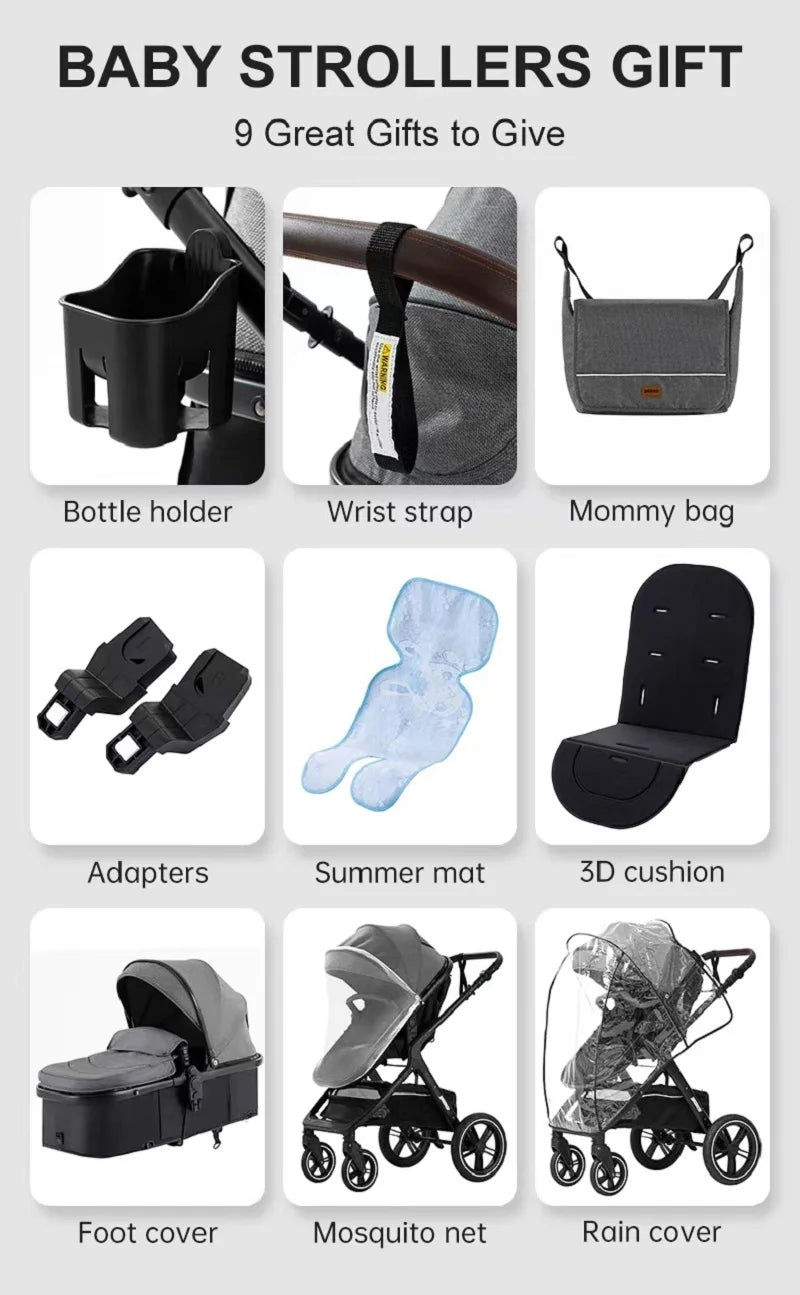 Passeggino 3 in 1 Multifunzionale YAZOCO - Pieghevole, Leggero, Standard EU