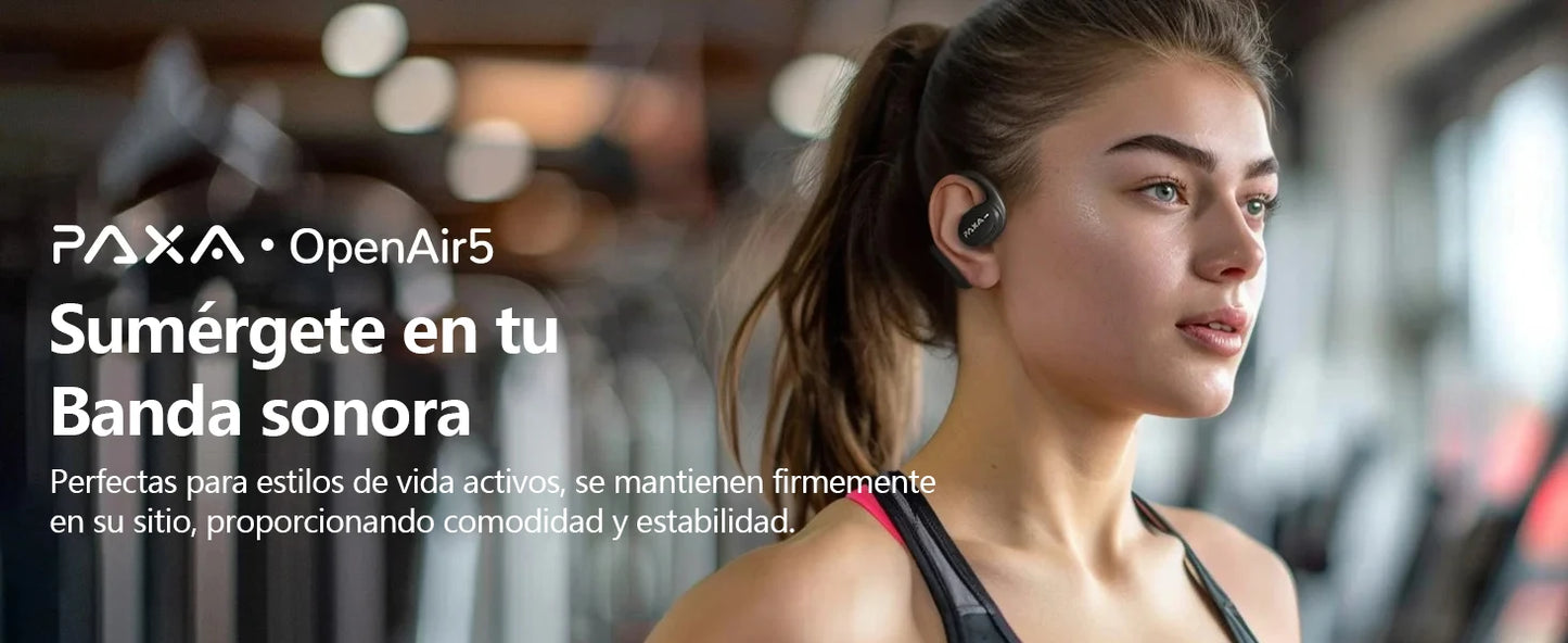 PAXA Openair5 AI Inteligente Inalámbrico Bluetooth 5.4 Headphones Alto Sonido Music Gaming Earphones HD Call AI Translation