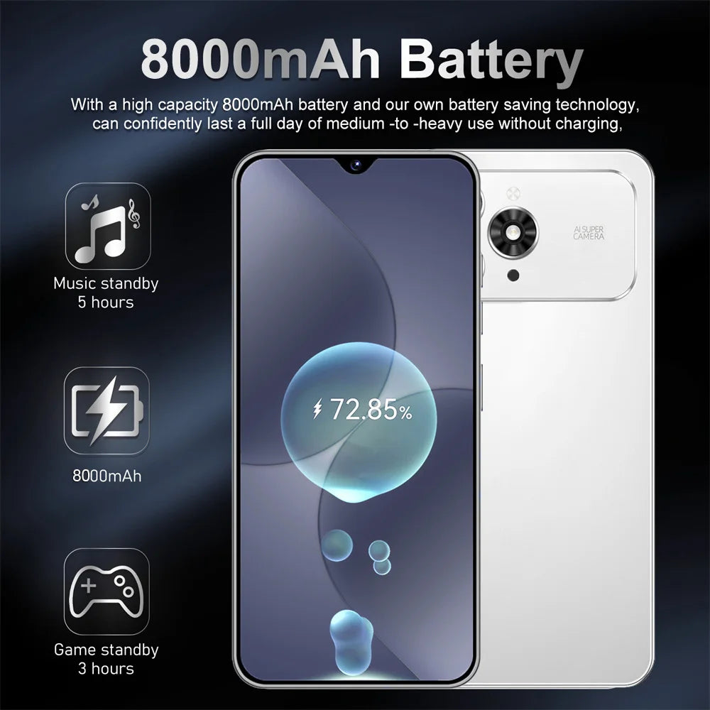 HOT Brand New For i17 Pro Max Smartphone 5G 7.0HD 22G 2TB Dual Card Dual Android 15 Cell Phone Unlocked Mobile Phones 8000mAh