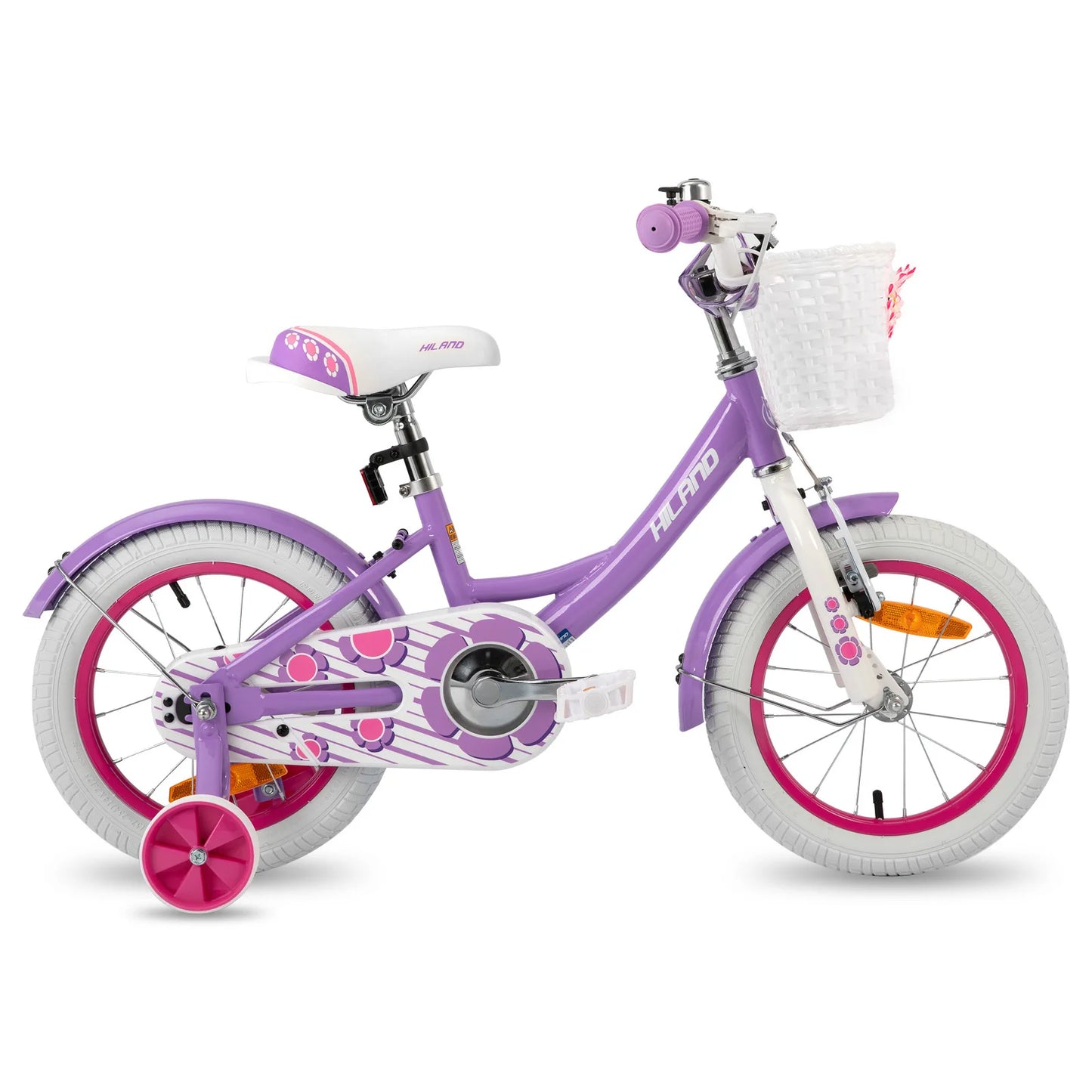 HILAND Girls Bike for Toddlers and Kids Ages 2-7 Years Old, 12 14 16 Inch Kids Bike for Boy and Girl with Training Wheels Basket