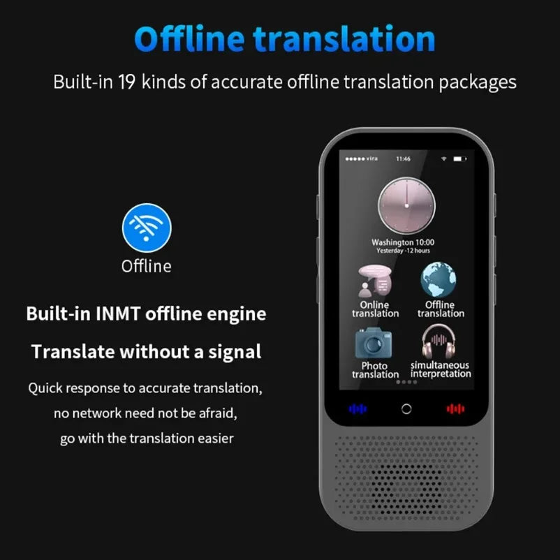 S80 Pro 138 Language Intelligent Translation Machine Intelligent Recording 19 Offline Real-time Chat GPT AI Voice Photo Translat