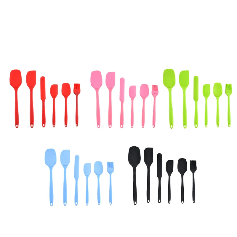 Set Utensili da Cucina in Silicone 6 Pezzi - Kit Completo con Spatole, Raschietti e Pennello per Pasticceria