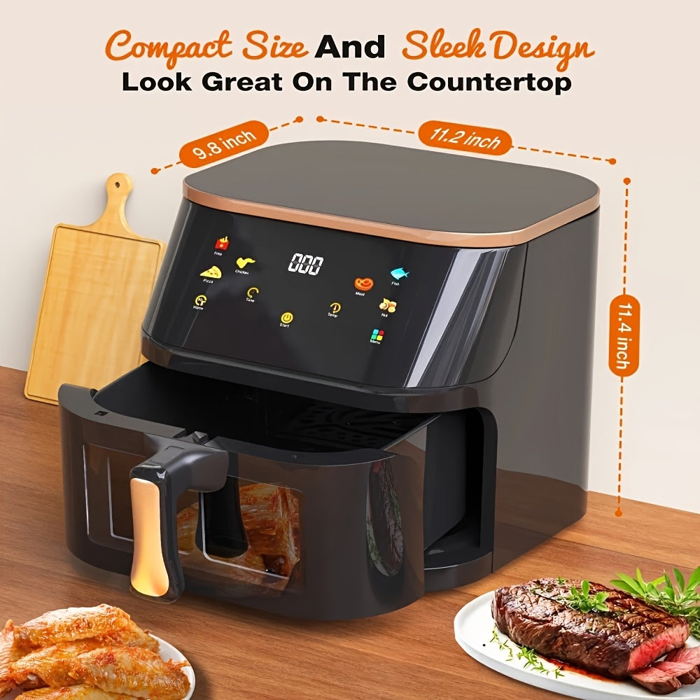 Friggitrice ad Aria Digitale 7-in-1 Kehot 10L con Finestra Visibile - 1400W, 90% Meno Olio, Timer 60 Min