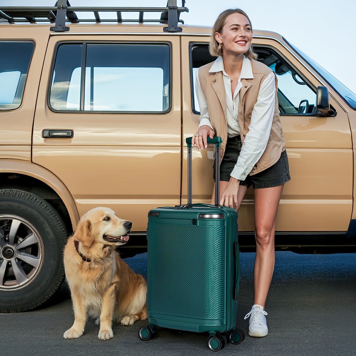 3-Piece Hardshell Luggage Set with TSA Lock - 20/24/28 Inch Travel Suitcase