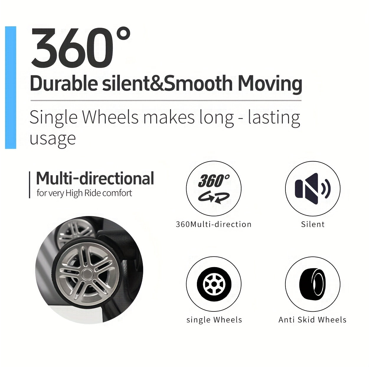 Set Valigie YSTYLE 5 Pezzi - Trolley Leggero con Ruote Silenziose e Lucchetto TSA