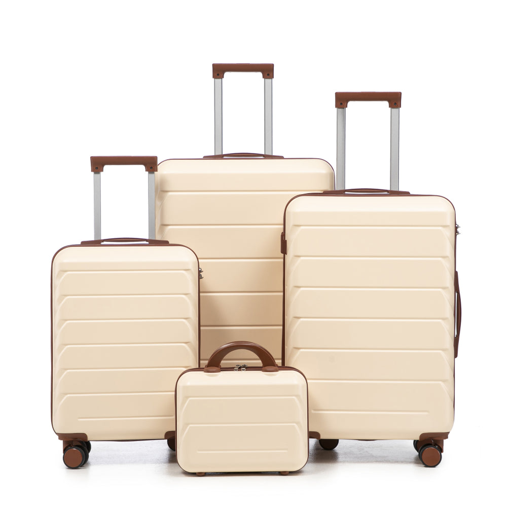 Set Valigie FAUMRTA 4 Pezzi - Trolley ABS Impermeabile con Beauty Case