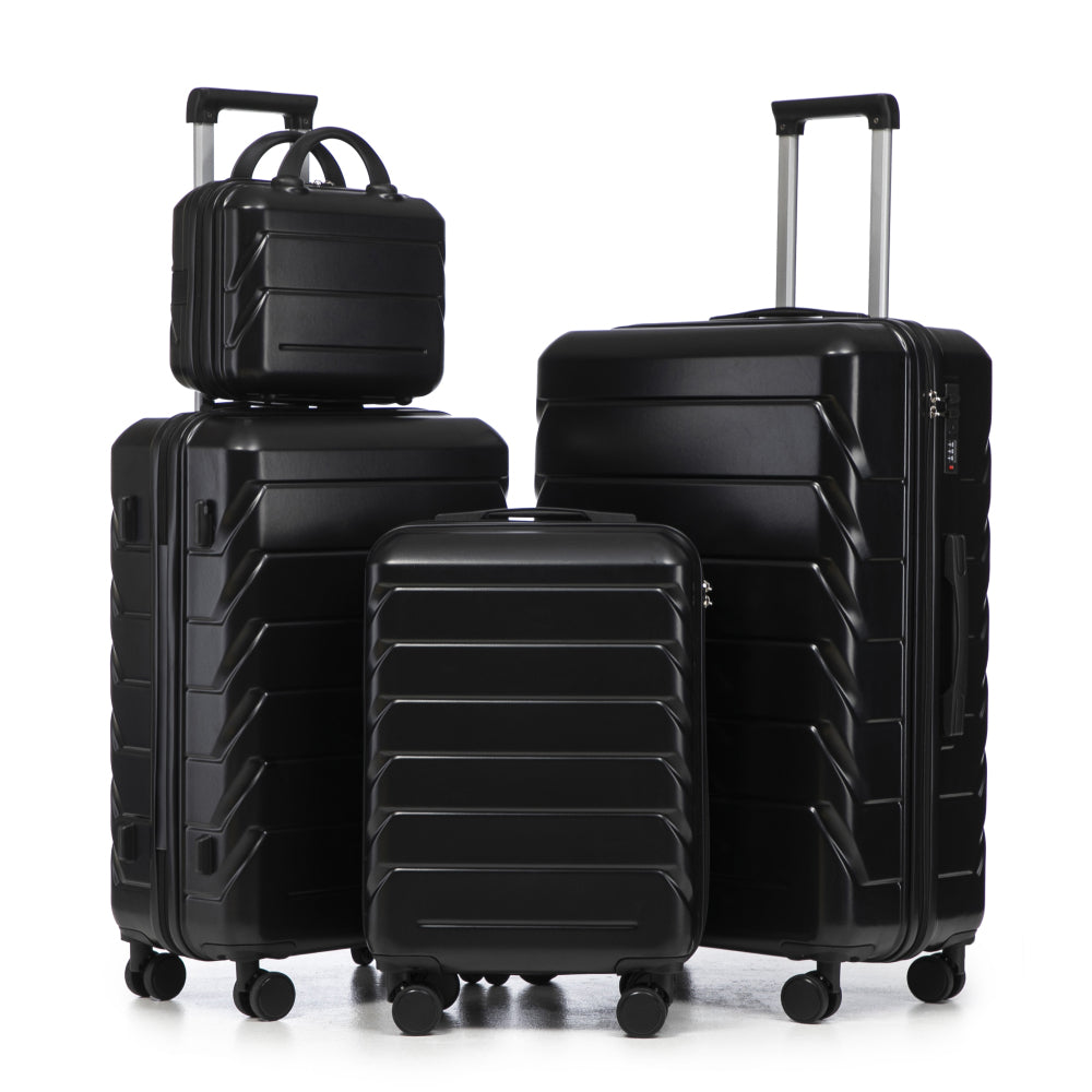 Set Valigie FAUMRTA 4 Pezzi - Trolley ABS Impermeabile con Beauty Case
