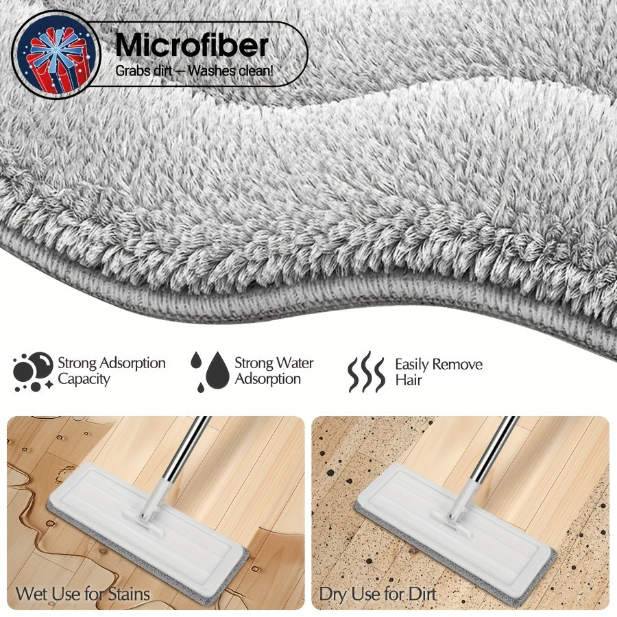 Sistema Mop Piatto con Secchio e 5 Panni in Microfibra - Testa Rotante 360° per Pulizia Pavimenti