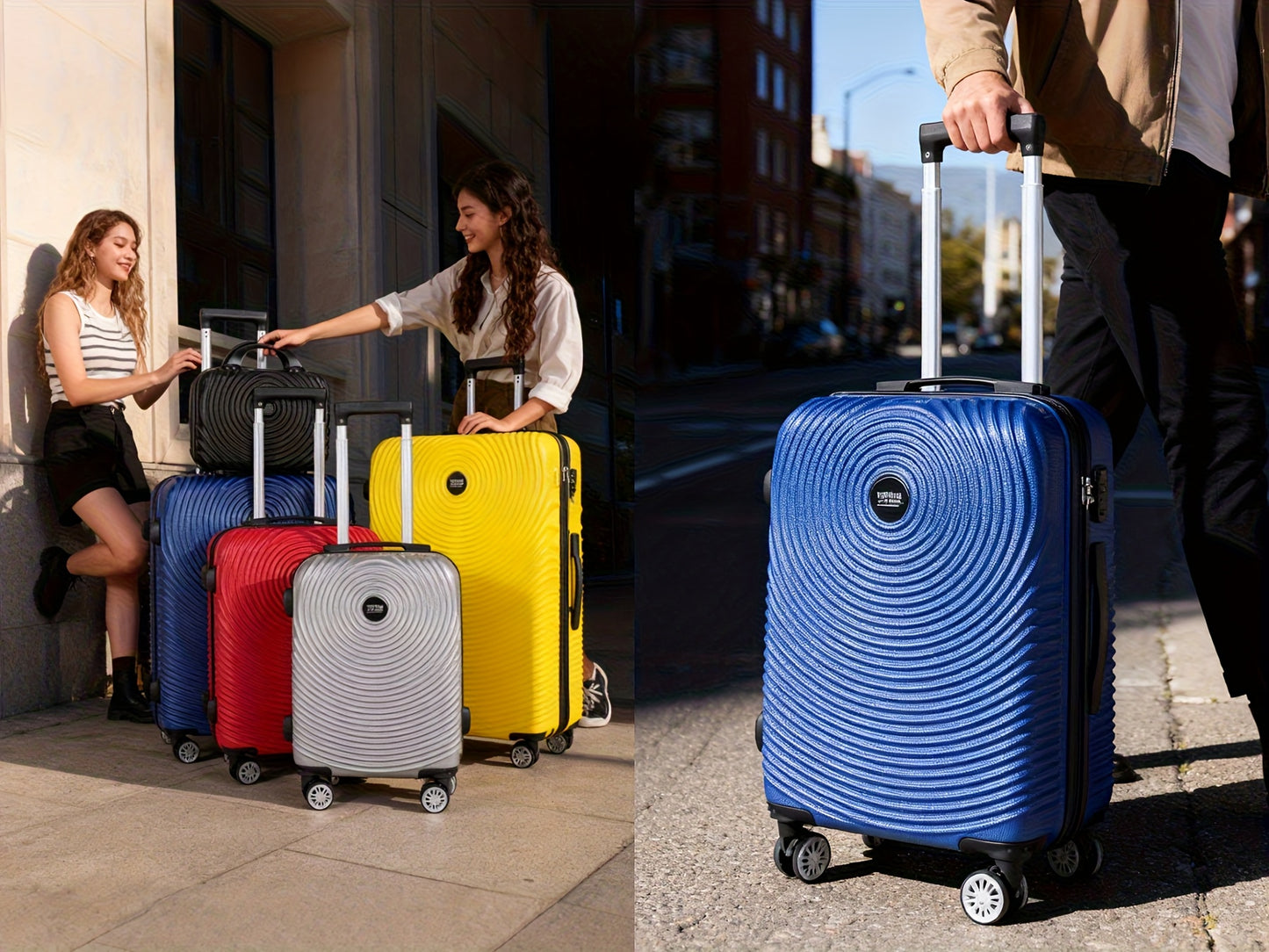 Set Valigie YSTYLE 3/5 Pezzi - Trolley ABS con Ruote Silenziose e Lucchetto TSA