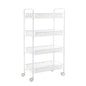 Carrello 4 Ripiani con Ruote Girevoli 360° - Capacità 40kg - Ripiani Regolabili per Cucina Bagno Ufficio