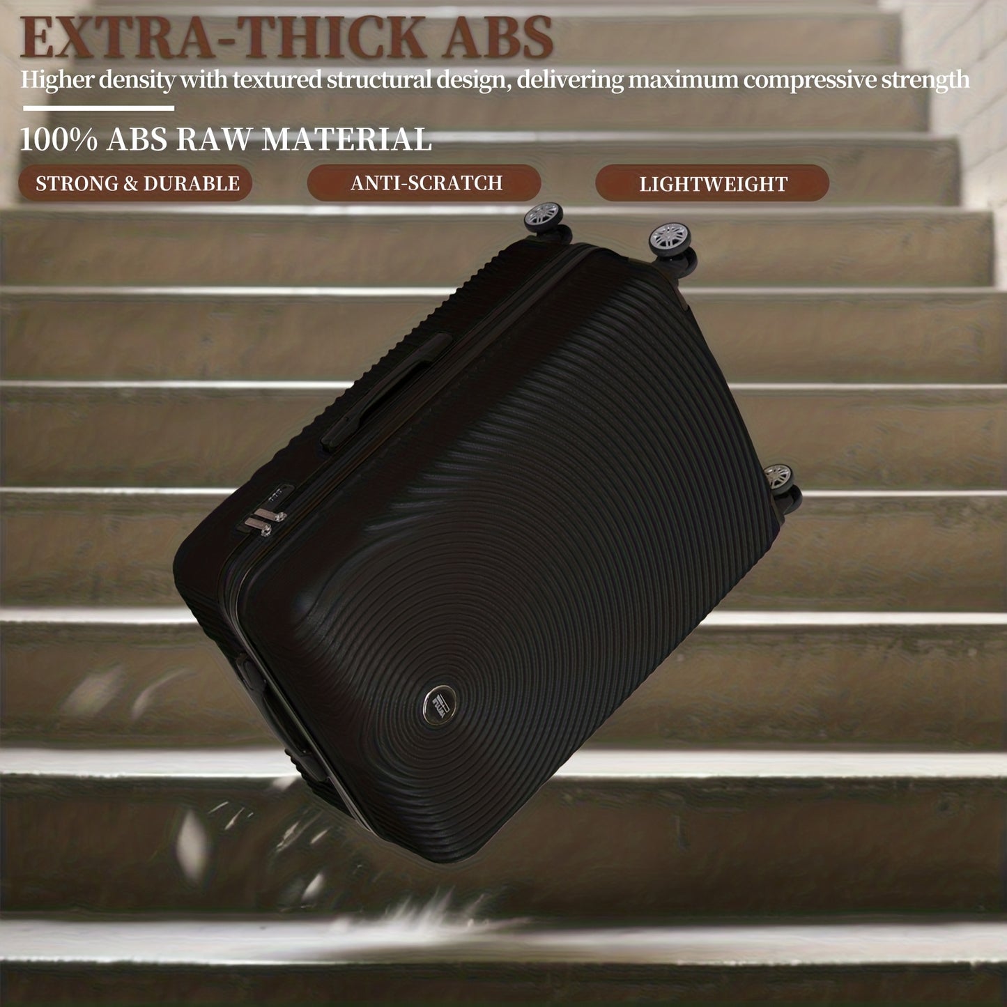 Set Valigie YSTYLE 3/5 Pezzi - Trolley ABS con Ruote Silenziose e Lucchetto TSA