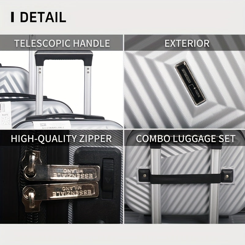 Set Valigie YSTYLE 5 Pezzi - Trolley Leggero con Ruote Silenziose e Lucchetto TSA