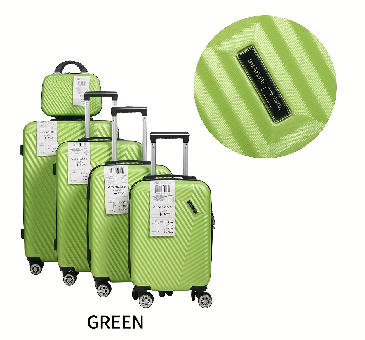 Set Valigie YSTYLE 5 Pezzi - Trolley Leggero con Ruote Silenziose e Lucchetto TSA