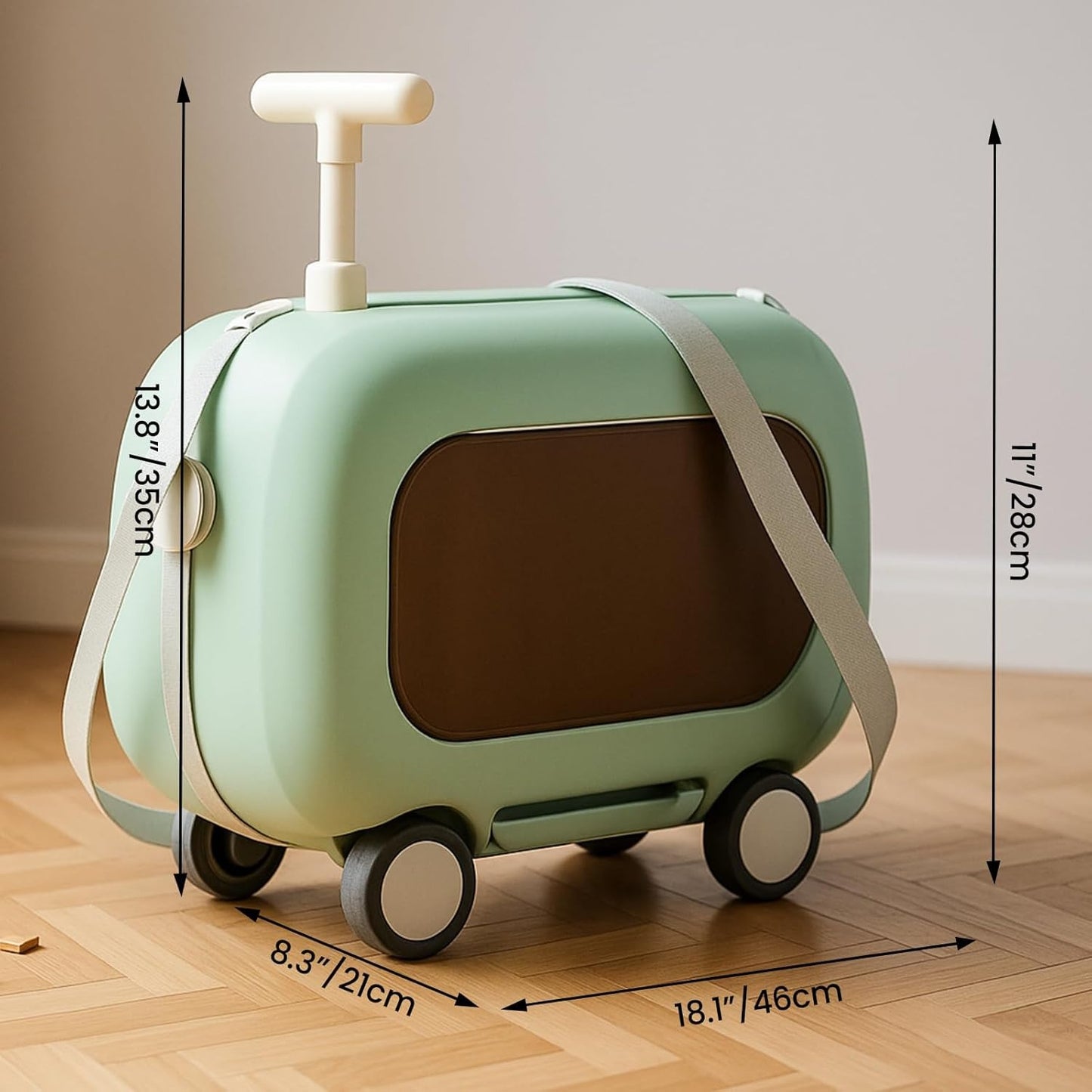 Trolley Bagaglio a Mano 16 Pollici Rigido con Ruote Girevoli - Valigia da Cabina