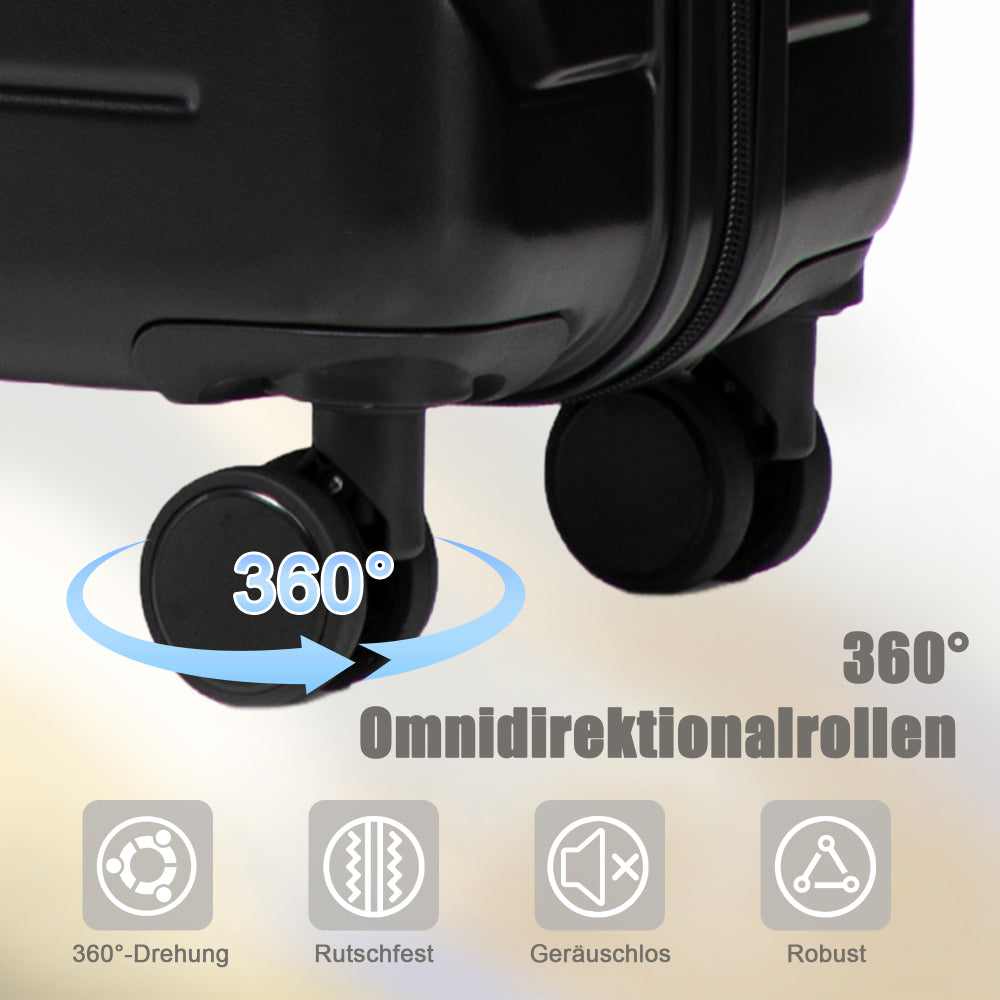 Set Valigie FAUMRTA 4 Pezzi - Trolley ABS Impermeabile con Beauty Case