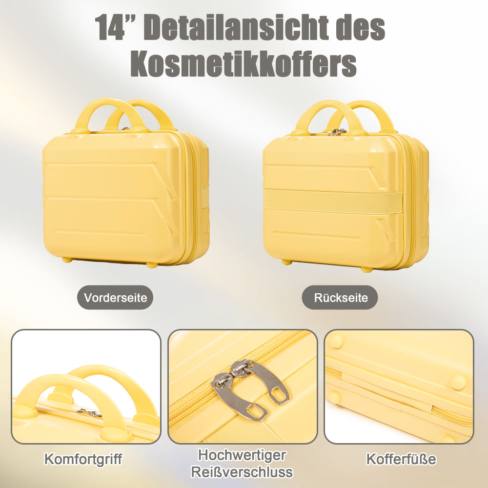 Set Valigie FAUMRTA 4 Pezzi - Trolley ABS Impermeabile con Beauty Case