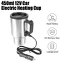 Camping Travel Kettle Electric Heating Car Kettle Stainless Steel Water Coffee Milk Thermal Mug Vehicle Heating Cup 12V 450ml